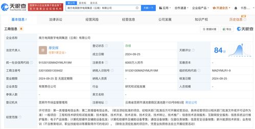 南方電網(wǎng)數(shù)字電網(wǎng)集團(tuán)云南公司正式成立，注冊(cè)資本達(dá)6000萬(wàn)元